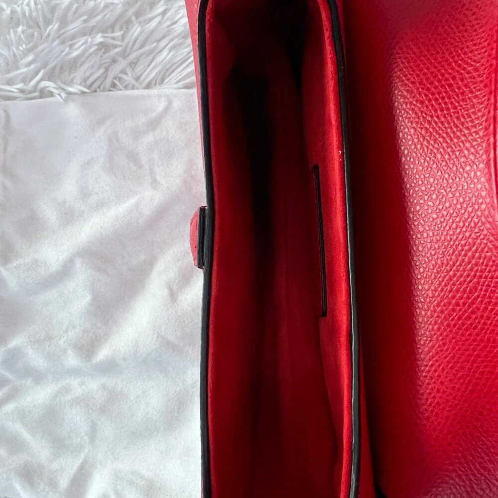 CHRISTIAN DIOR Grained Calfskin Mini Saddle Bag in Red - Picture 11 of 12